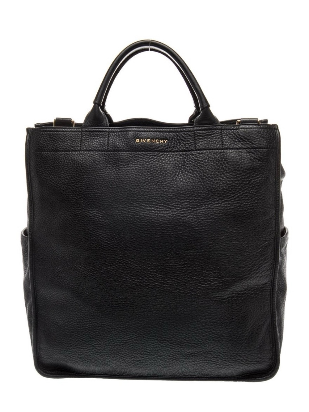 Givenchy Black Pebbled Leather Backpack Tote for Men